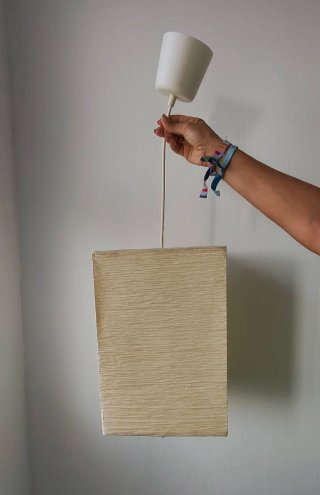Lámpara colgante de papel beige
