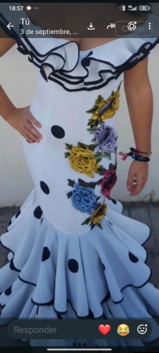 Vestido Flamenco Blanco y Negro