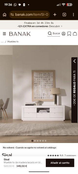 Mueble TV madera blanco