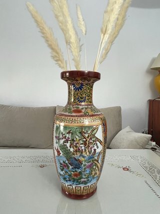 Jarrón Chino Porcelana Decorado