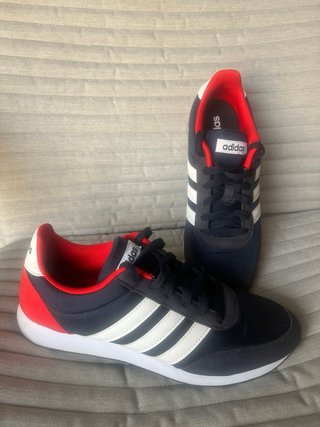 Zapatillas Adidas V Racer 2 azul y rojo