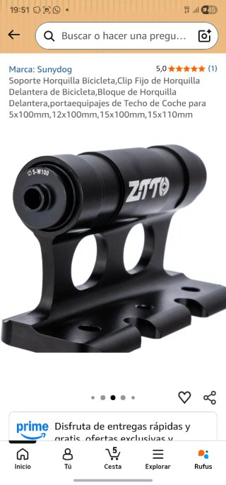 Soporte horquilla ZTTO bici