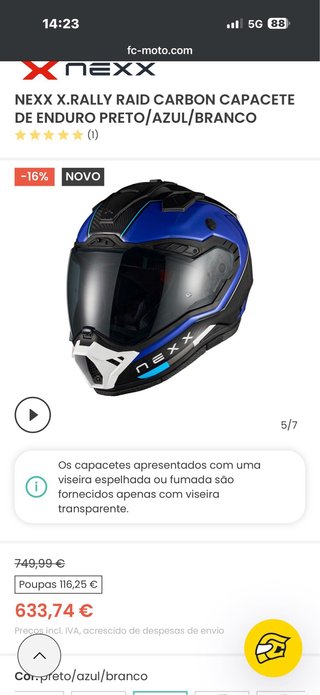 Capacete Nexx X.Rally Raid Carbon Enduro