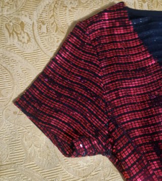 Abito da sera donna paillettes rosso e nero