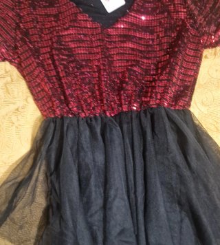 Abito da sera donna paillettes rosso e nero