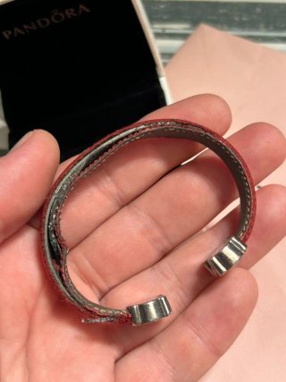 Pulsera Tous de plata 925 y piel roja