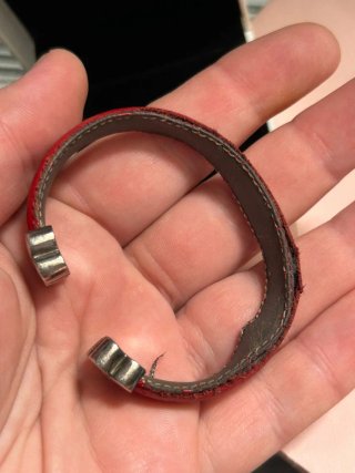 Pulsera Tous de plata 925 y piel roja