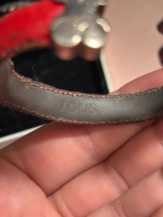 Pulsera Tous de plata 925 y piel roja
