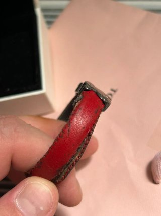Pulsera Tous de plata 925 y piel roja