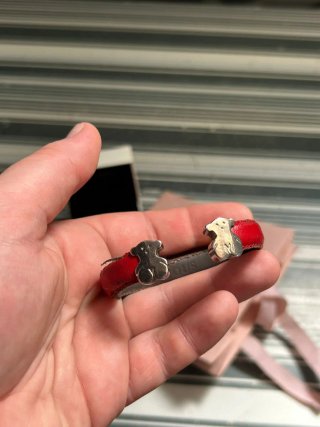 Pulsera Tous de plata 925 y piel roja