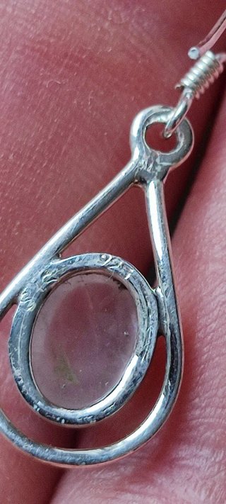 Pendientes de Plata y Cuarzo Rosa.