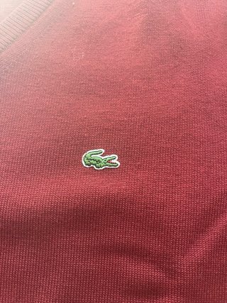 Jersey Lacoste cuello V-Neck Talla XXXL Rojo