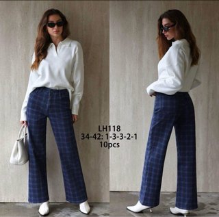 Pantalones de cuadros azules talla M