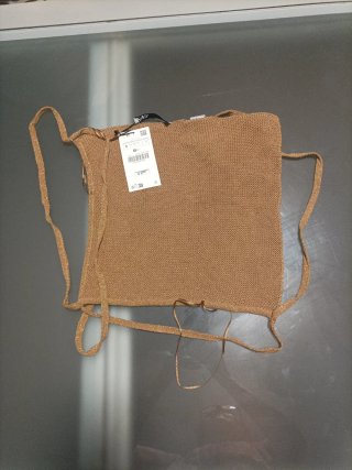 Top MII brillante dorado espalda descubierta Talla