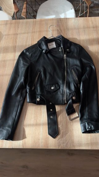Chaqueta Biker Bershka Negra Talla XS
