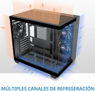 Caja PC NEGRA Gaming MUSETEX Y-6 Cristal Templado.