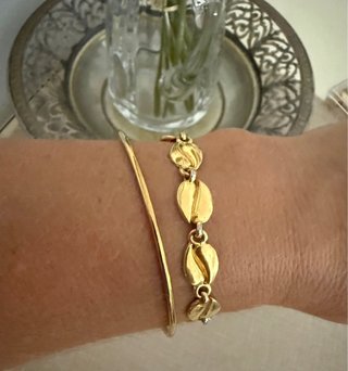 Pulsera antigua chapada en oro blanco y dorado