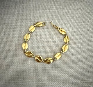 Pulsera antigua chapada en oro blanco y dorado