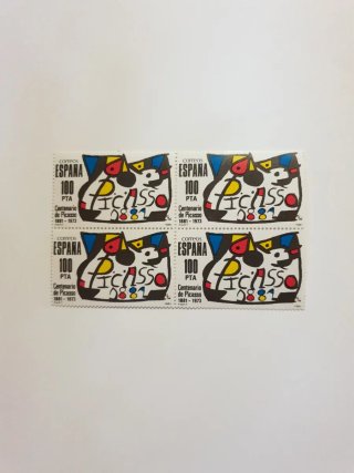 4 Sellos España 1981 Picasso 100 PTA