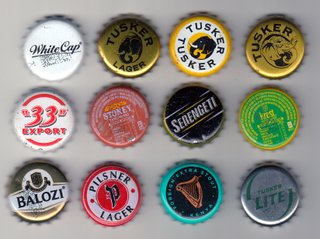 X12 Chapas Cerveza AFRICA raras KENYA 7ZE tusker