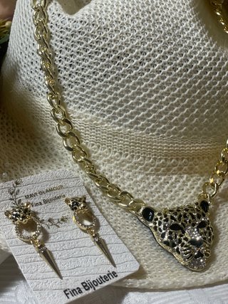Fiesta de Lujo Collar y Pendientes Leopardo