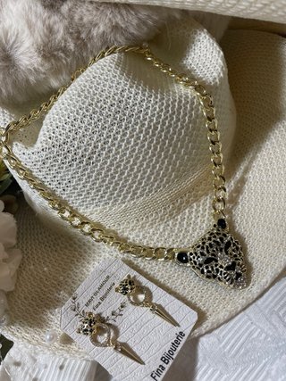Fiesta de Lujo Collar y Pendientes Leopardo