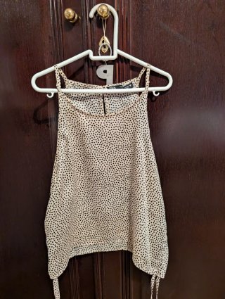 Top lunares beige y negro talla S