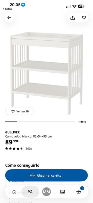 Cambiador GULLIVER IKEA blanco