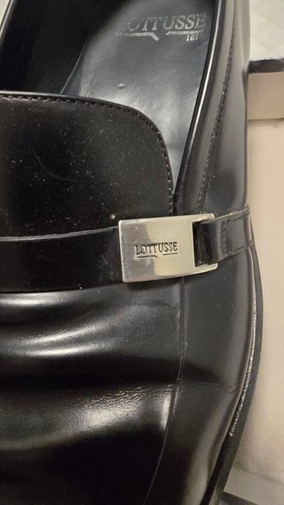 Mocasines Lottusse piel negra talla 45,5