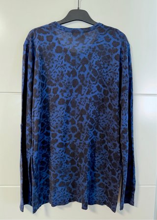 Jersey Hombre Zara Estampado Leopardo Azul L