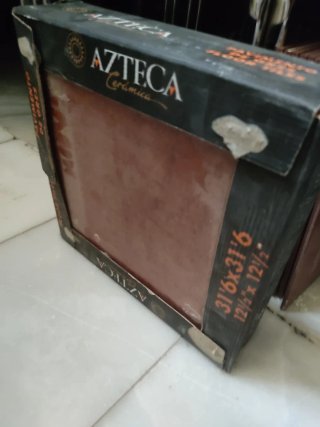 Lote 2 cajas Azulejos color terracota Pavimento de
