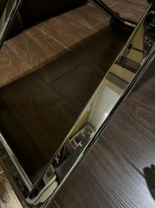 Mesa elevable de salón cristal y metal