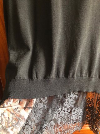 Vestido negro detalles en blanco y encaje