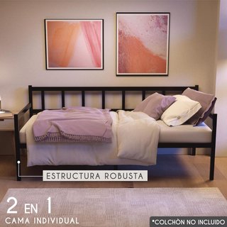 Cama Diván Metálica Negra 90x190