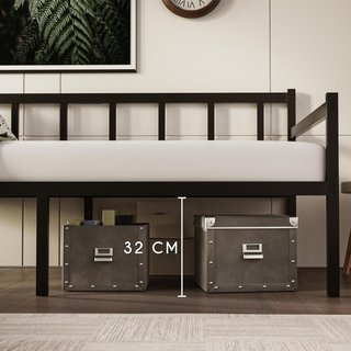 Cama Diván Metálica Negra 90x190