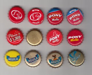 X12 Chapas Colombia Pony Aguila Pilsen cerveza 58