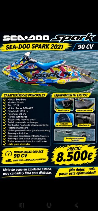 Sea-Doo Spark 2021 90 CV Moto de Agua