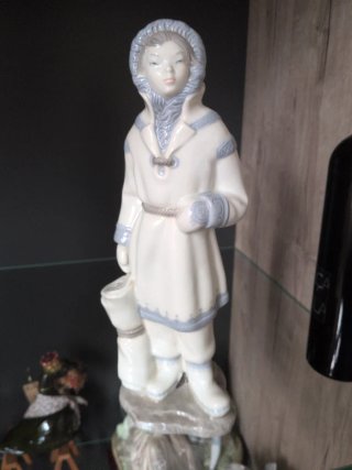 Pareja Figuras Esquimales Porcelana