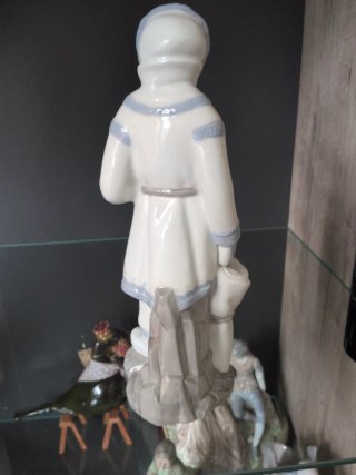 Pareja Figuras Esquimales Porcelana