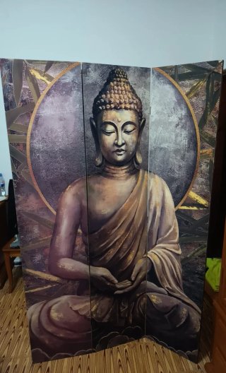 Biombo decorativo Buda – 3 paneles