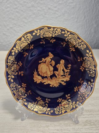 Platos Limoges Azules y Dorados
