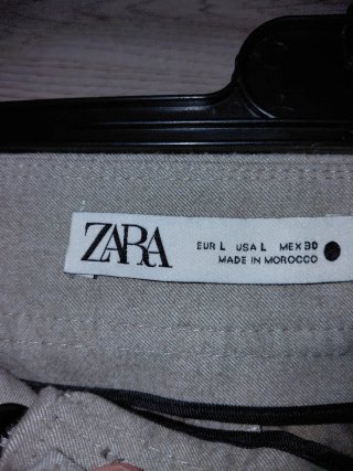 Pantalón Zara Beige Talla L Zara Beige