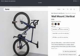 Soporte Pared Bicicleta TONS Vertical