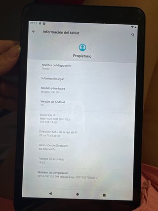 Tablet Android 10 (Modelo T8100)