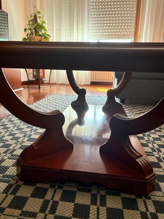 Mesa de centro de madera y cristal
