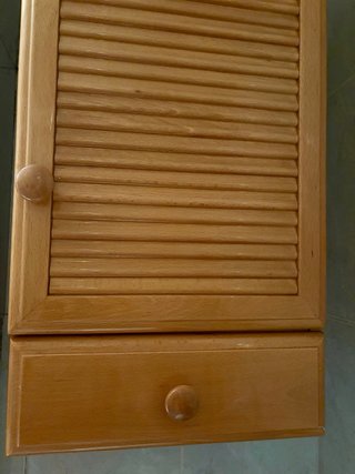 Armario baño madera persiana y cajón