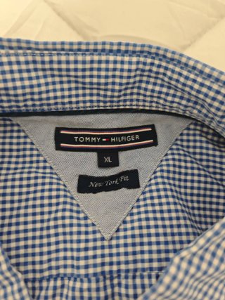 Camisa Tommy Hilfiger Cuadros Azul/Blanco