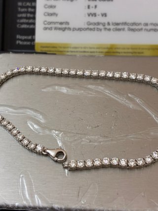 Pulsera Tenis Oro Blanco 14k 3.62 Ct Diamantes CVD
