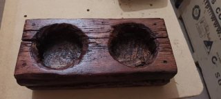 Comedero doble madera y metal