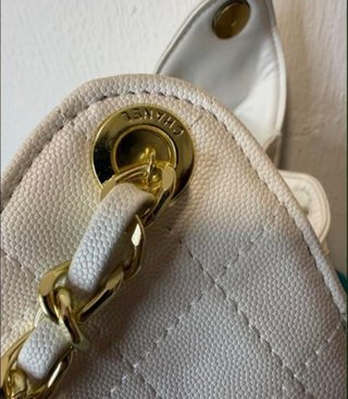 Bolso Chanel Blanco y Dorado